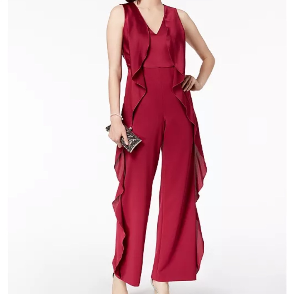 Adrianna Papell Cascading Ruffle Jumpsuit